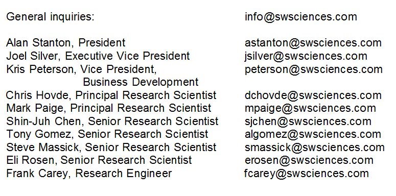 send an email to science at swsciences.com
