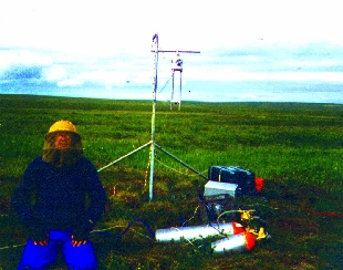 Methane flux instrument on the Alaskan tundra